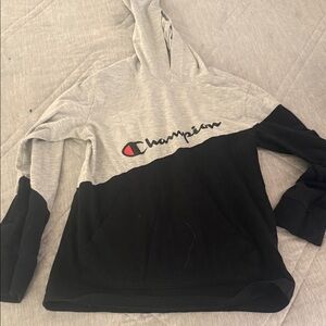 Champion Two-Tone Gray and Black Hoodie